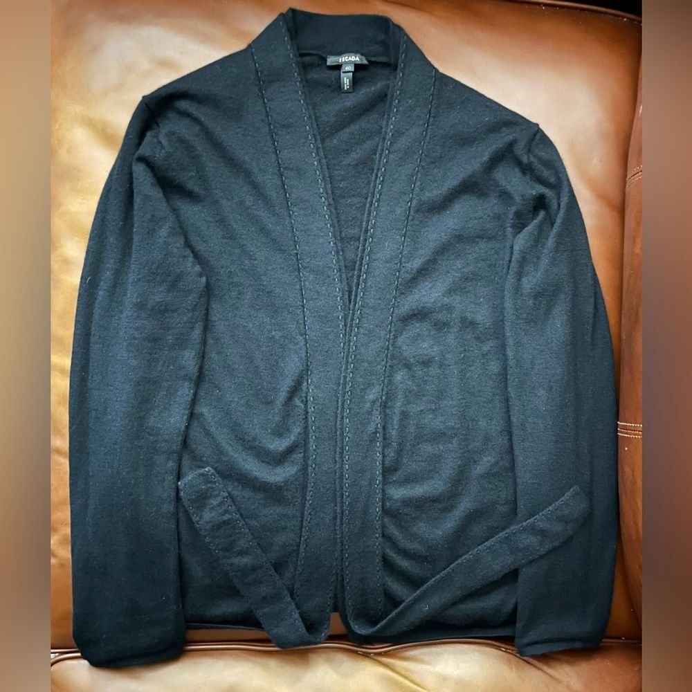 Escada Women’s Black 100% Cashmere Cardigan Sweater | Size 40 | EUC |